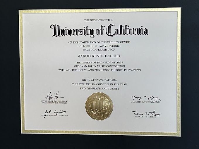 B.A. In Music Composition from UC Santa Barbara.