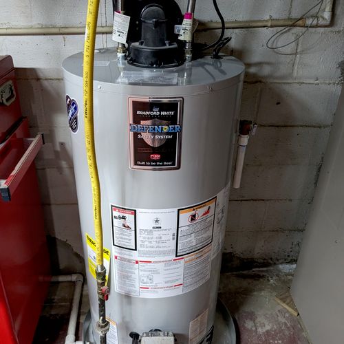Optimal plumbing installed a hot water heater for 