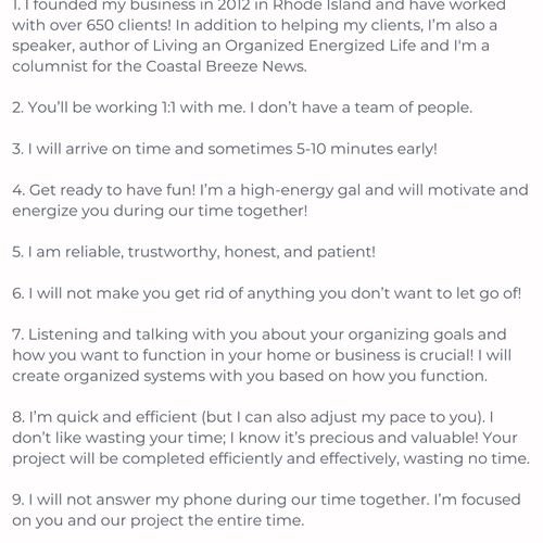 10 things to know before you hire me!
