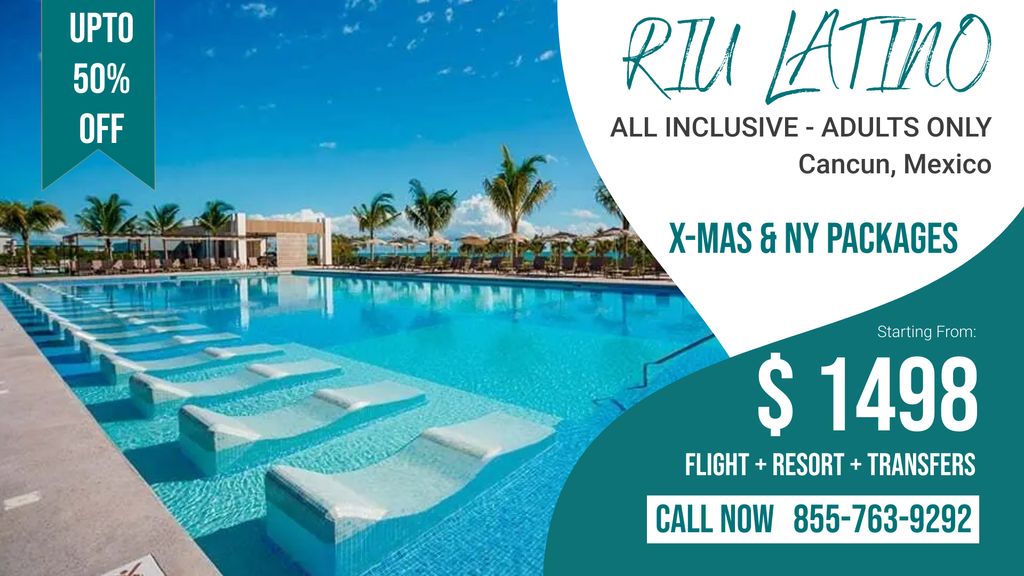 All Inclusive X-mas and NY packages to Cancun, MX.