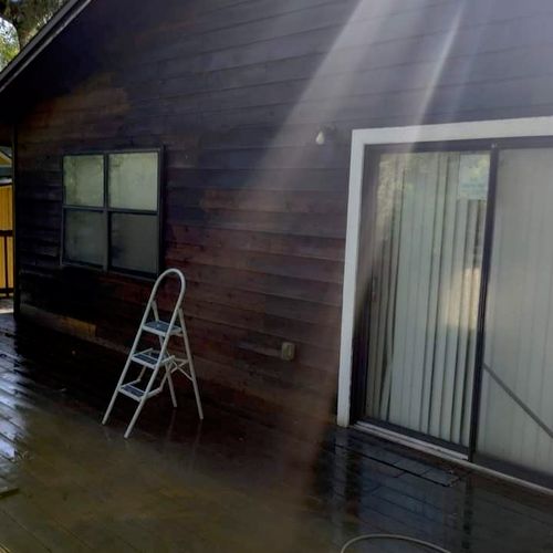 pressure washing and clean up old stain: