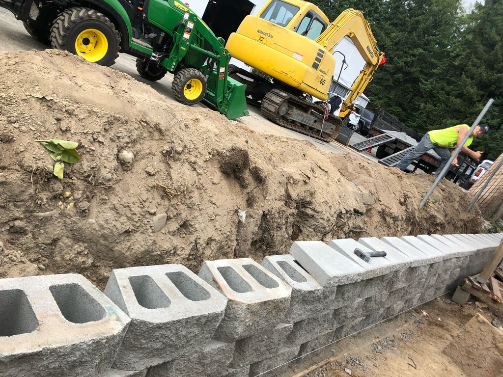 Retaining wall construction