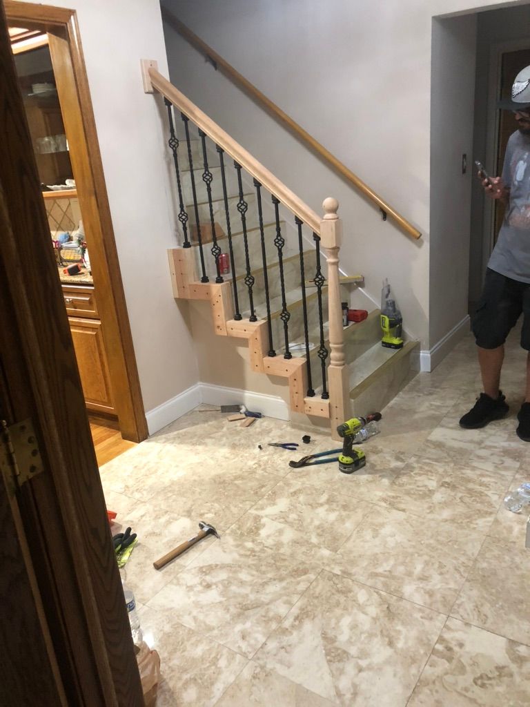 Installation of Handrail and Iron wrought baluster