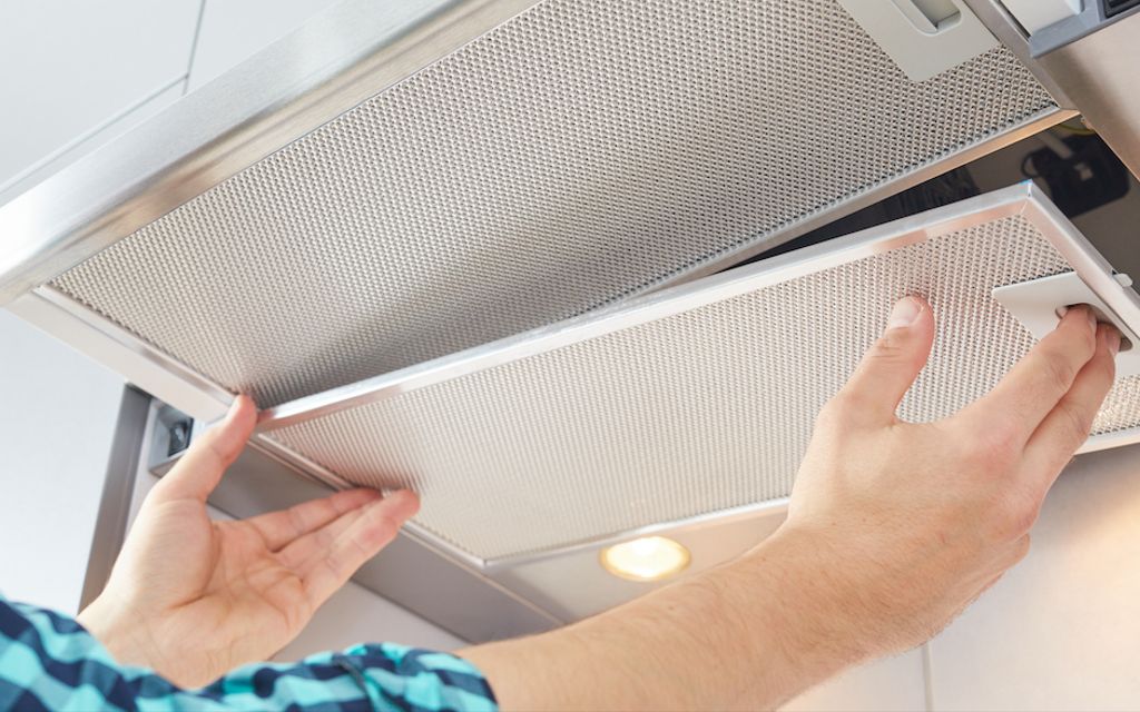 How to clean a range hood filter.