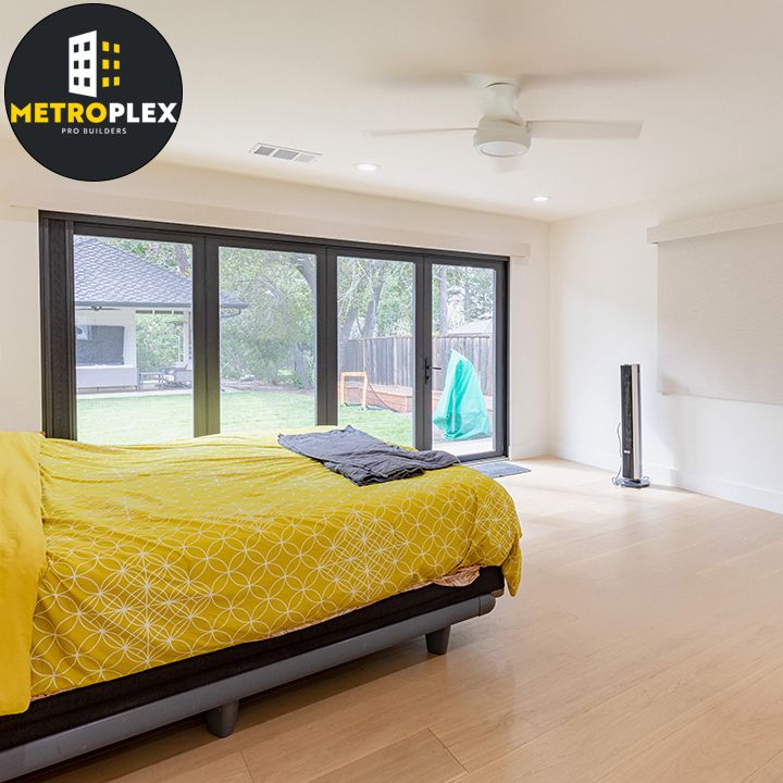 Bedroom with sliding glass doors