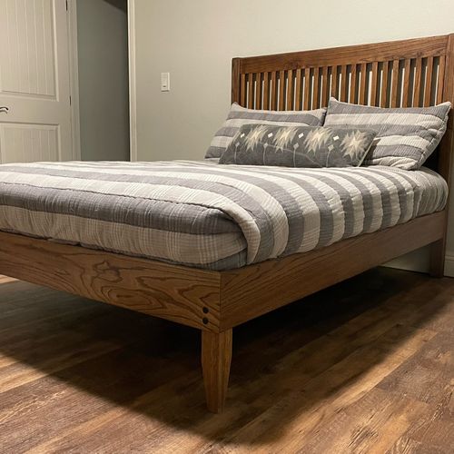 Custom oak bed frame