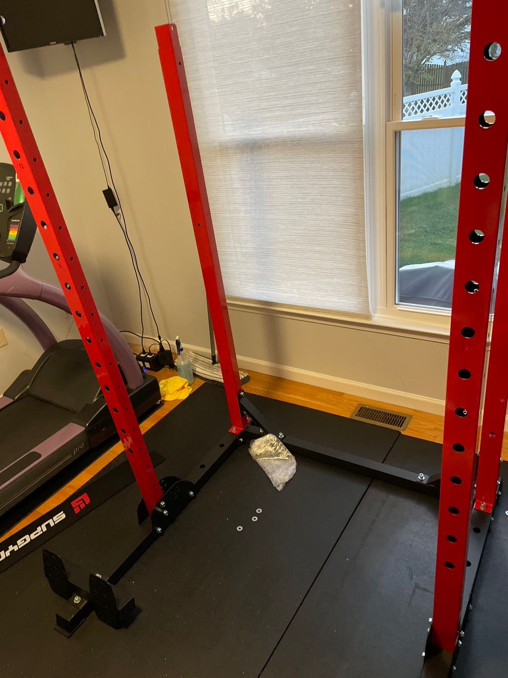 Beginning stages of a in home gym