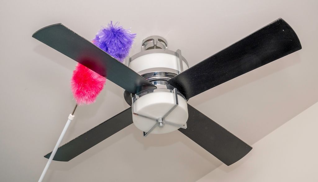 duster with extendable pole dusting ceiling fan