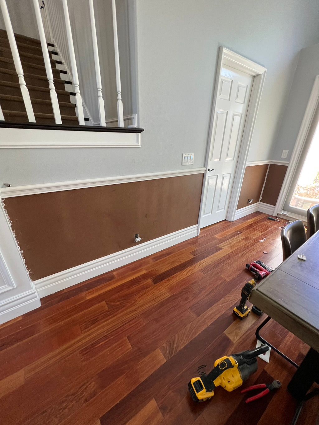 Before, wainscoting repair 