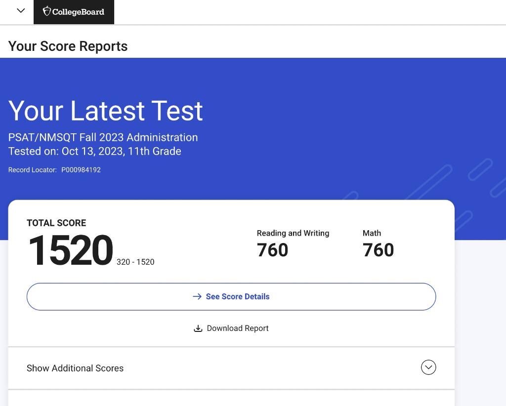 One of my students got a perfect score on his PSAT