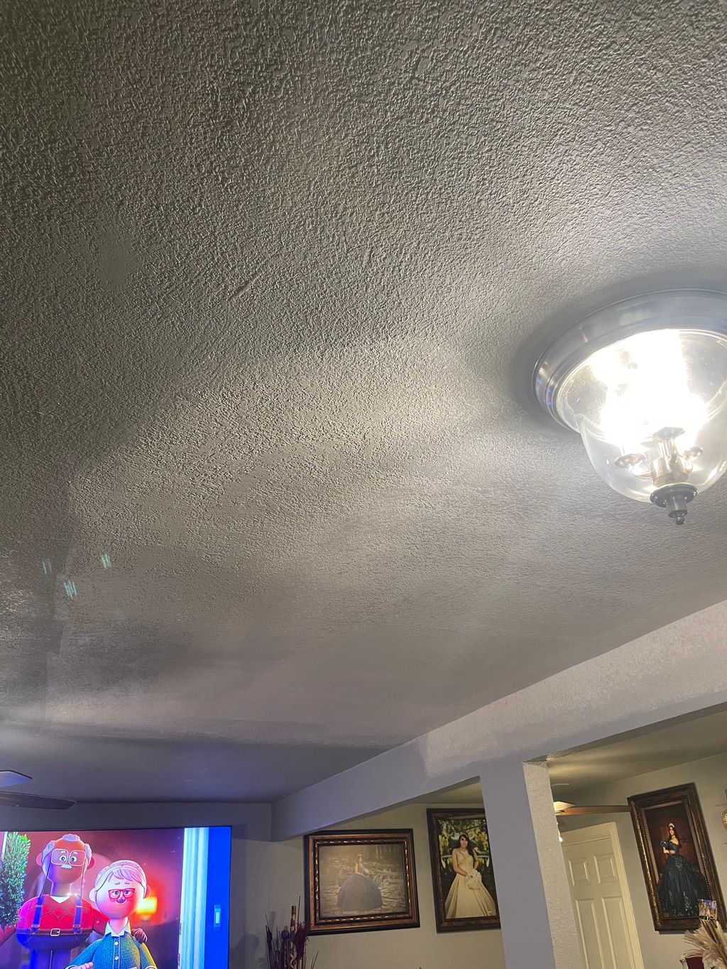 Texture match after the drywall was repaired 
