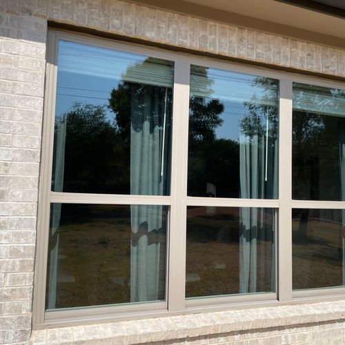 Fully completed section of windows.