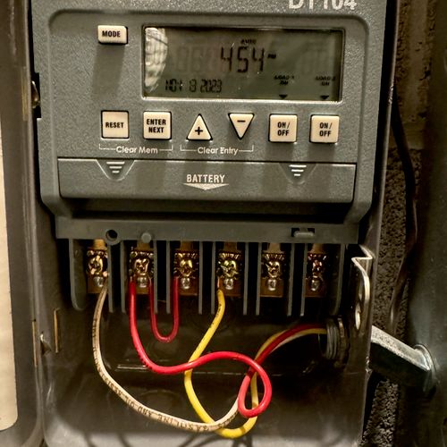 Replaced 9 mechanical T103 timers for digital DT10