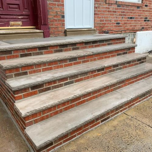 Brick Steps - Limestone Treads