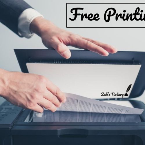 Zak's Notary Offers Free Printing For Any Document