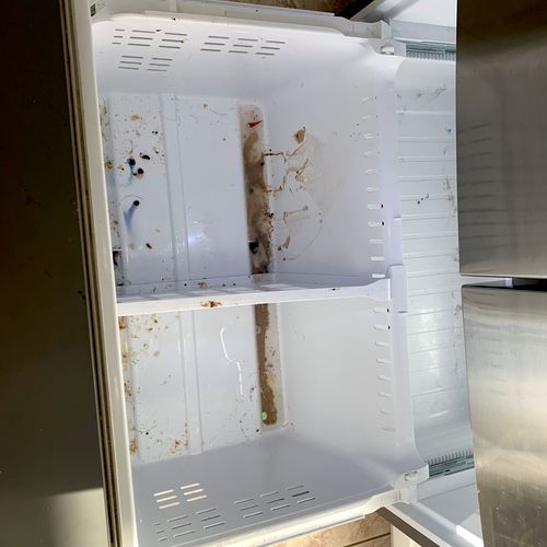 Move out clean- dirt and debris left in freezer 