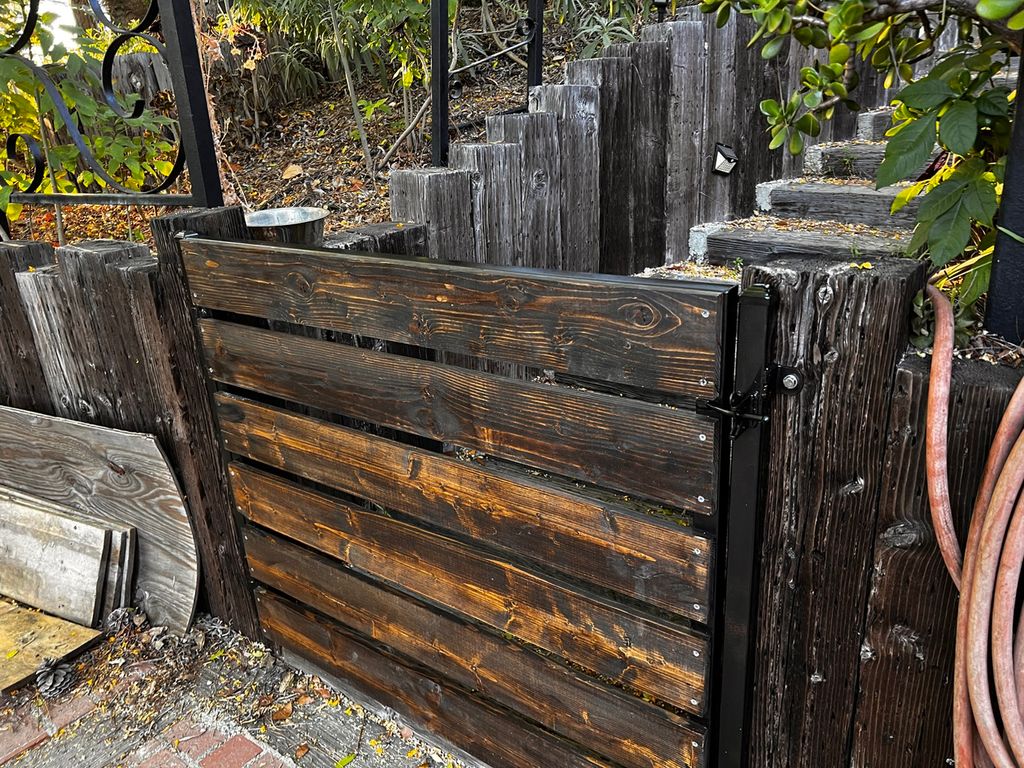 Metal and wood gate