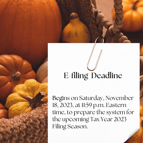 Deadline: Efiling 2023