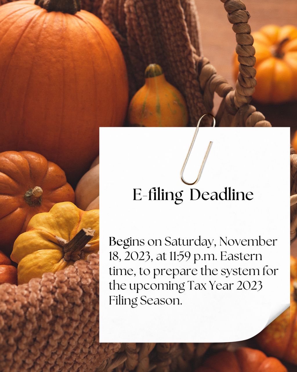 Deadline: Efiling 2023