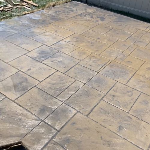 Divine chipped out and redid our patio with stampe