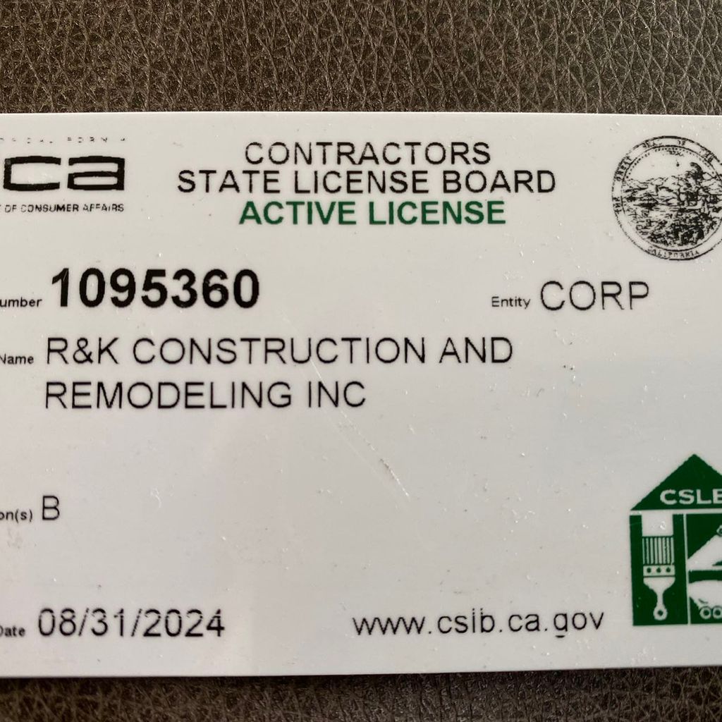 r&k construction and remodeling Inc