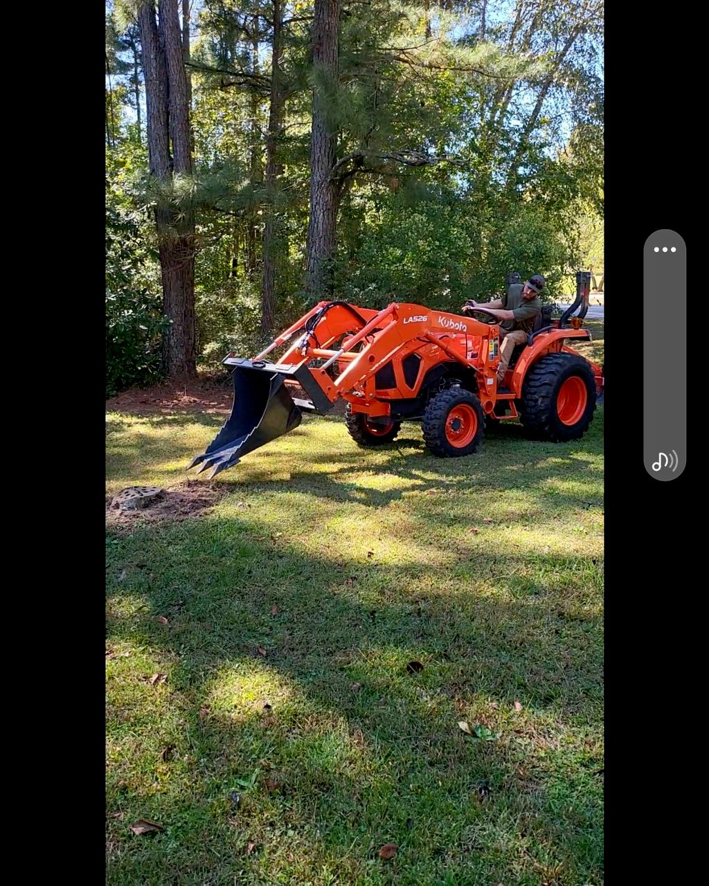 Mr. Schwartz removed a tree stump from our front y