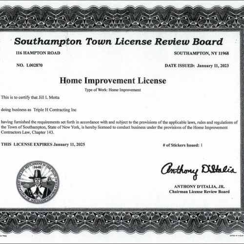 Southampton Home Improvement License 