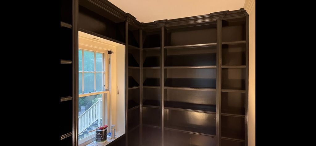 customers built-in bookcases after job completion