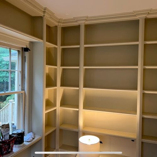 customers built-in bookcases before Mannat Paint P