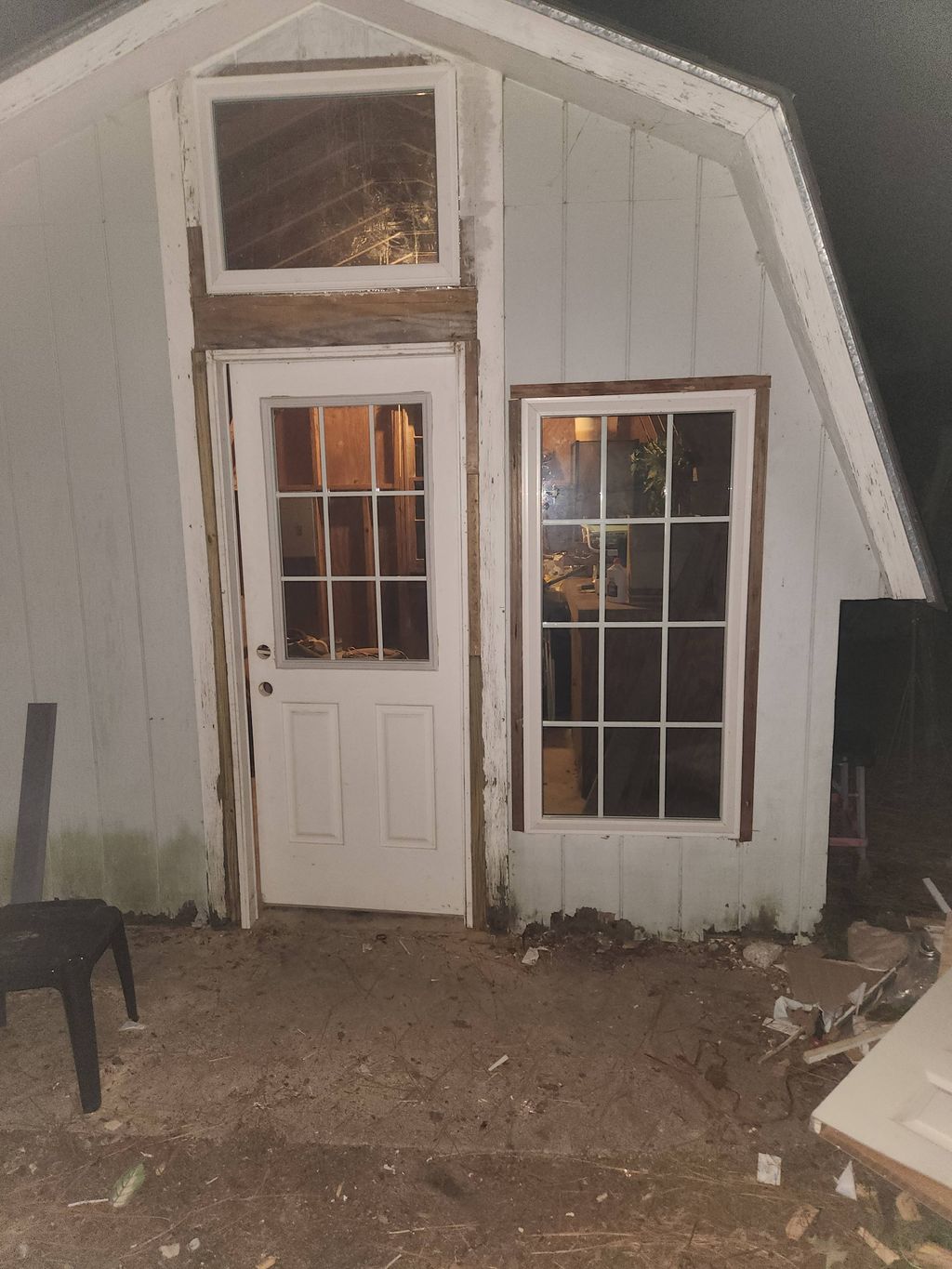installed new door and added upper and side window