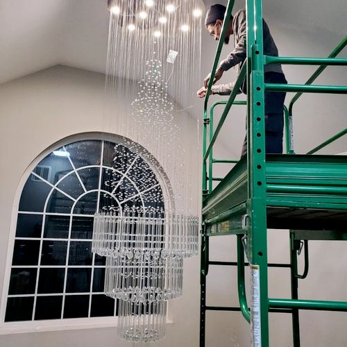 I reached out to Jeff to install a chandelier in m
