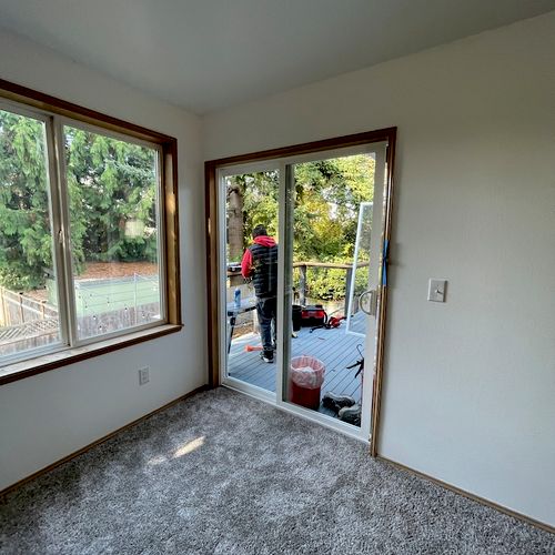 New vinyl Patio Door Slider replacement installati