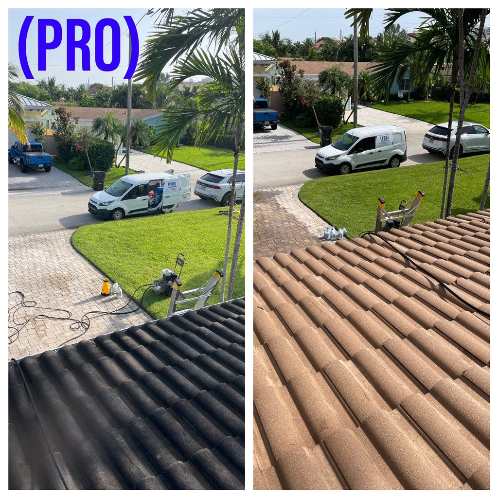 This roof was FILTHY but we got it looking brand n
