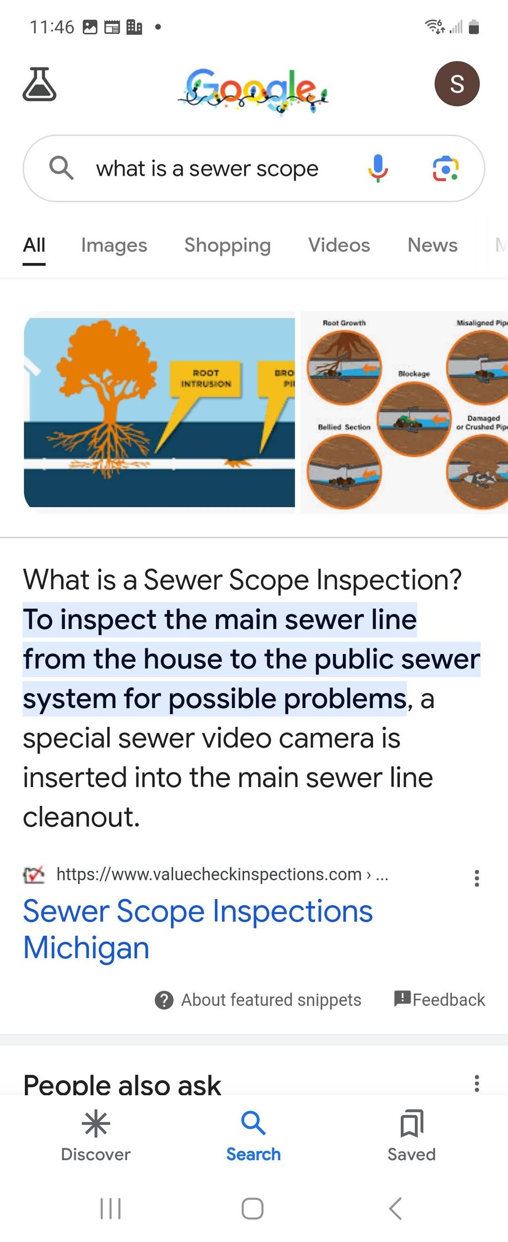 sewer scope inspection