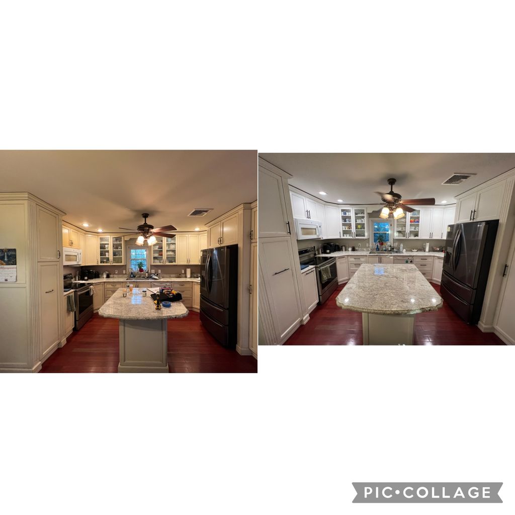 CABINETS: nicotine removal, overall cleaning, sand