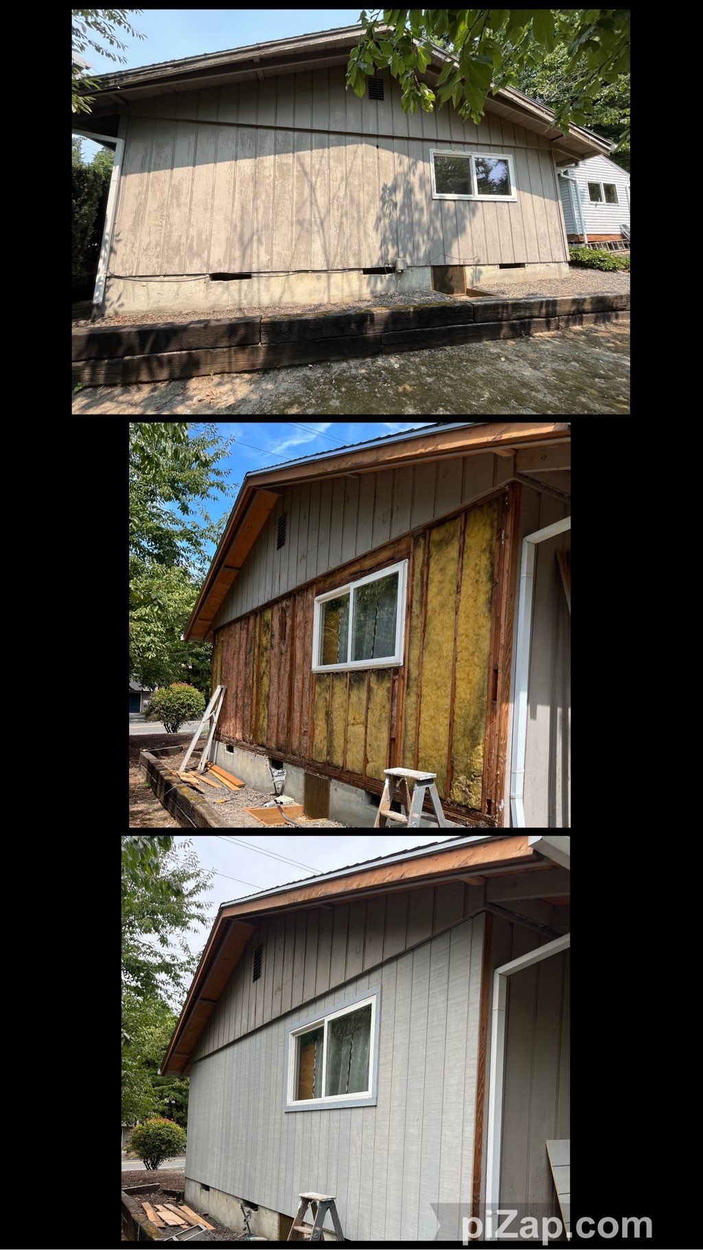 Full siding replaced as well as the facias 