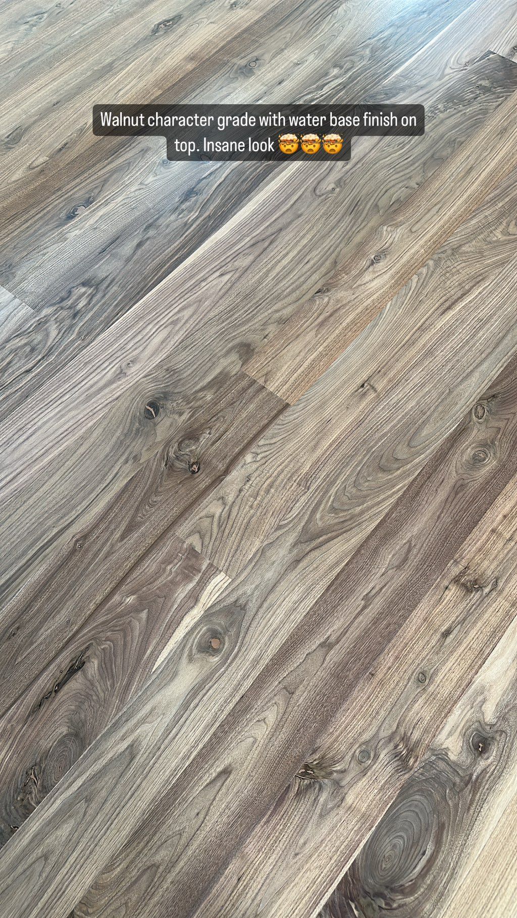 Walnut solid hardwood character grade.