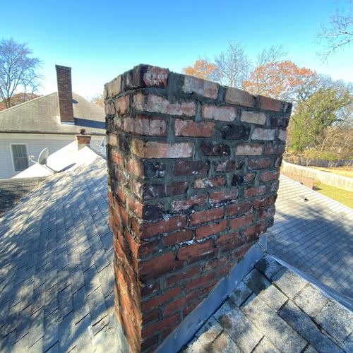 repaired brick chimney 