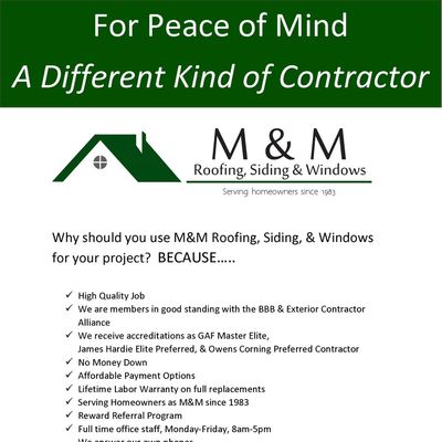 Avatar for M&M Roof Siding & Windows