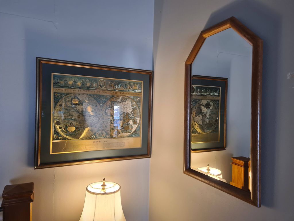 Mounting the Map and Mirror on the wall