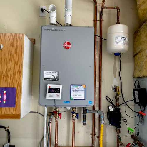 Installed a new tankless water heater that the cus
