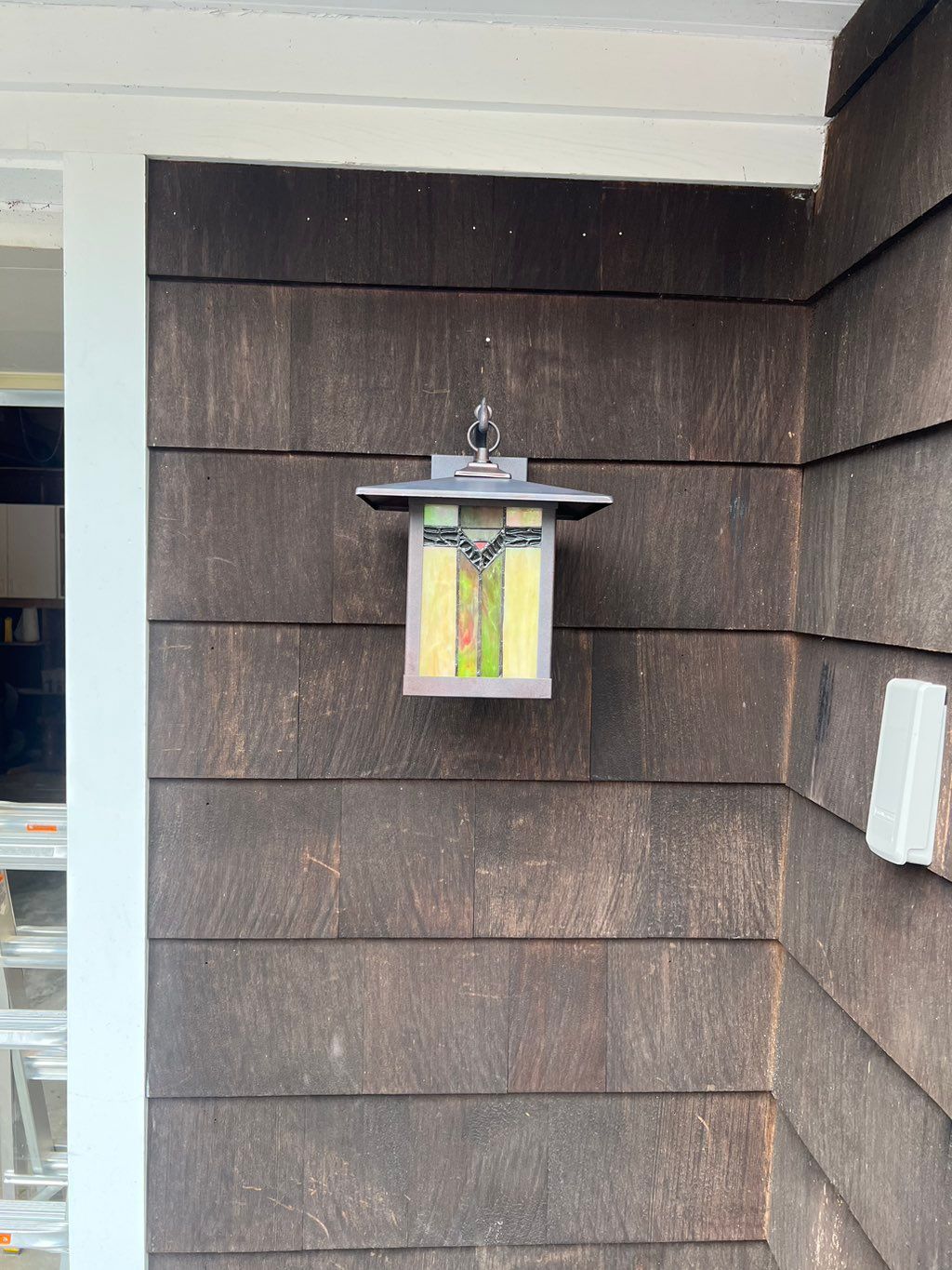 Installed matching decorative light on each side o
