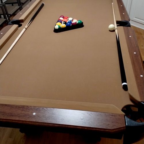 Assembled pool table