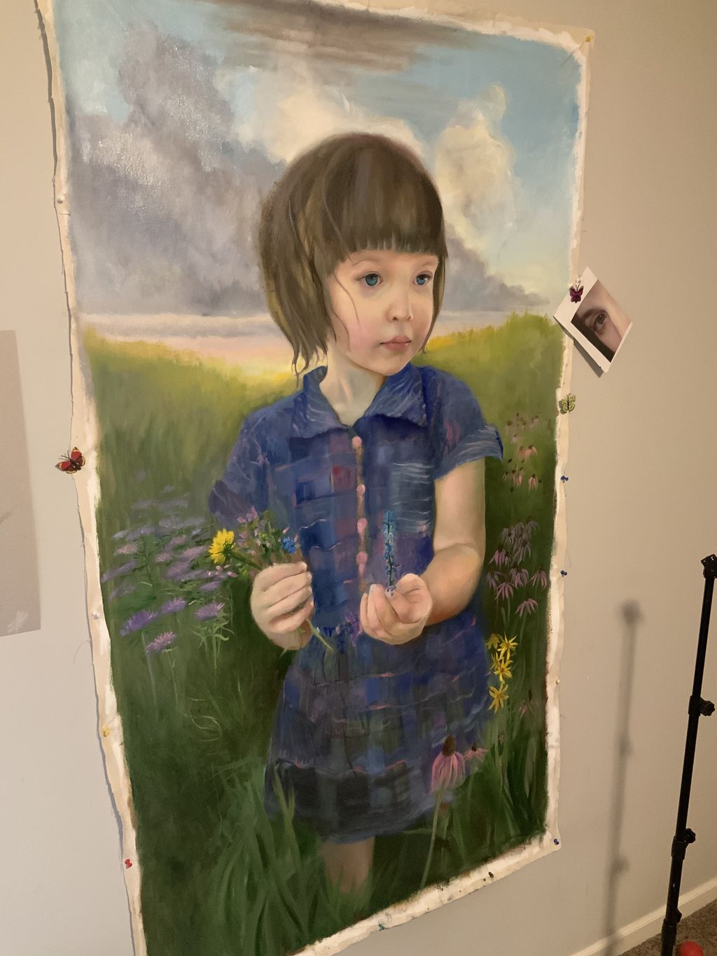 This oil painting is 6 feet high. 