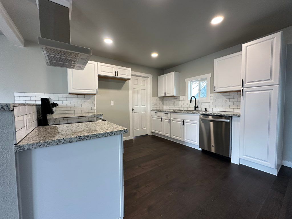 Simple kitchen done by us at a house that was gett