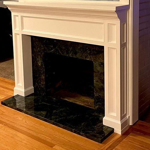 Custom fireplace mantel build & install 