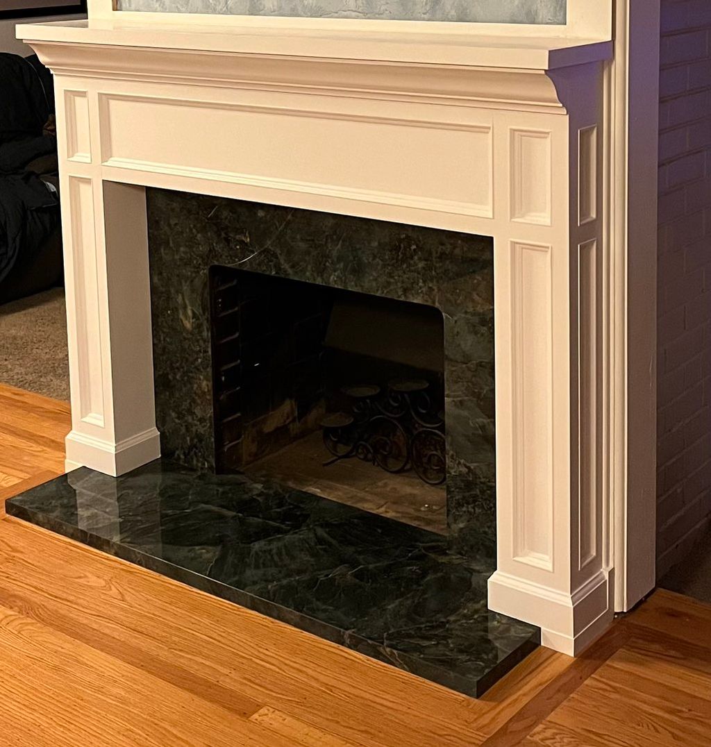 Custom fireplace mantel build & install 