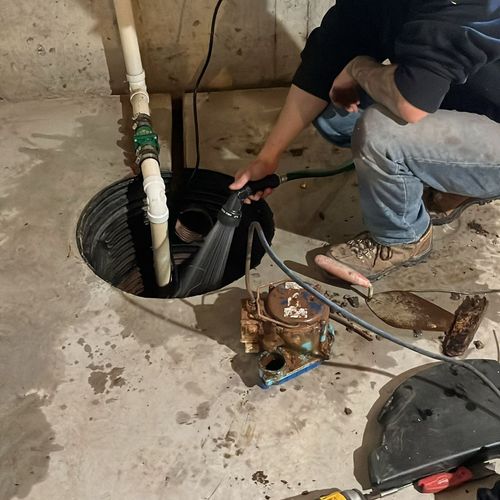 Replaced old pump with new pump in basement and cl