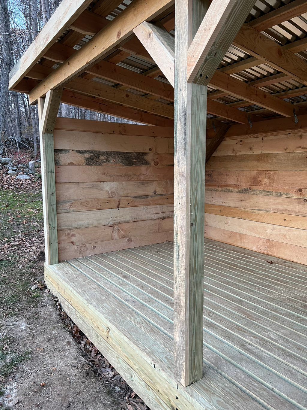 Combination stick and timber framing