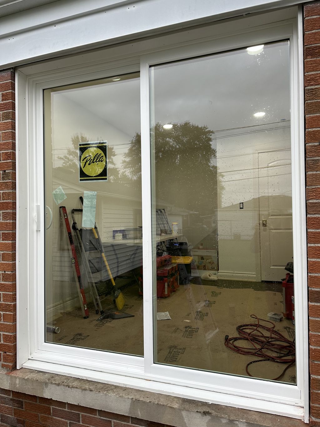 New sliding glass door.